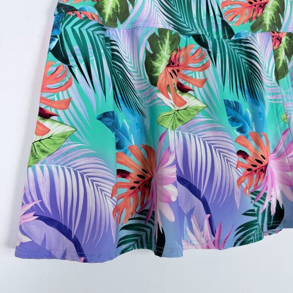 NWT Carmen Marc Valvo Floral Print High-Waisted Skirted Swim Bottom Size Large L - Picture 3 of 10